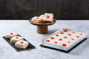 Cherry Shortbread Traybake - single tray